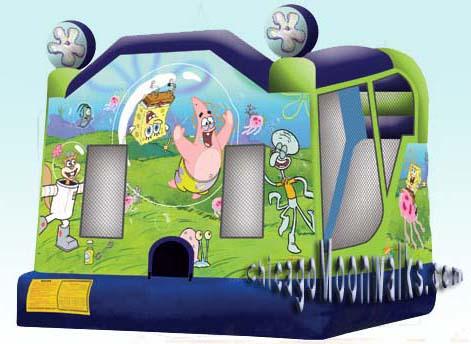 Spongebob Bounce House Inflatable Combo Rental Chicago IL